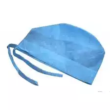 Шапочка-колпак, высота 18см, СМС 25г/м2, на завязках, БЕЗ подварота, нестерильная, цвет голубой