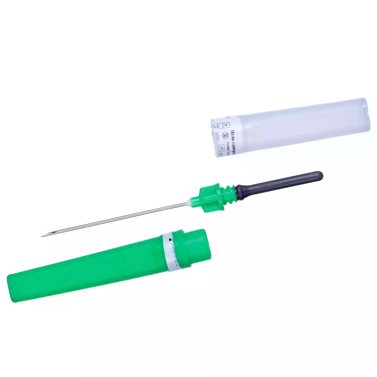 Игла 2-сторонняя 21G, 1/2, 0,8*38мм, цвет зеленый