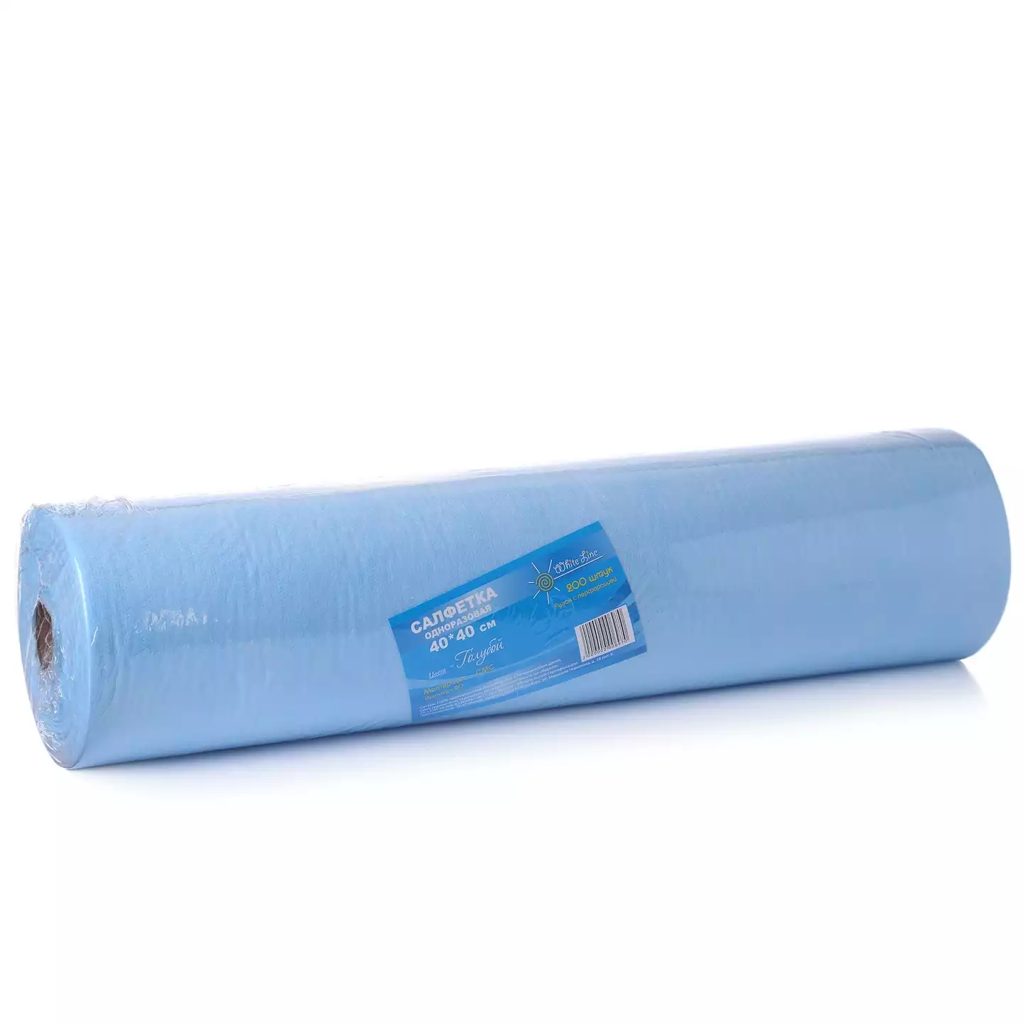 Рулон гигиенический, размер салфетки 40х40см, материал СМС 17г/м2, перфорацией №200, голубой