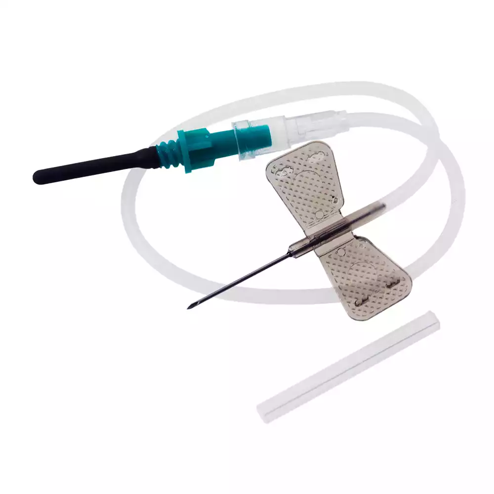 Игла - бабочка для взятия венозной крови с луер-адаптером 22G(0,7х19мм), длина трубки 19 см, стерильная черная