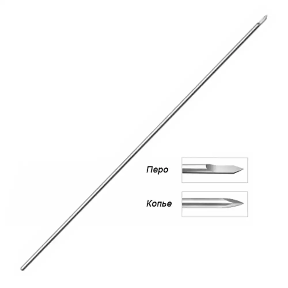 Спица для скелетного вытяжения гладкая, заточка перо, размер 1,5х400мм
