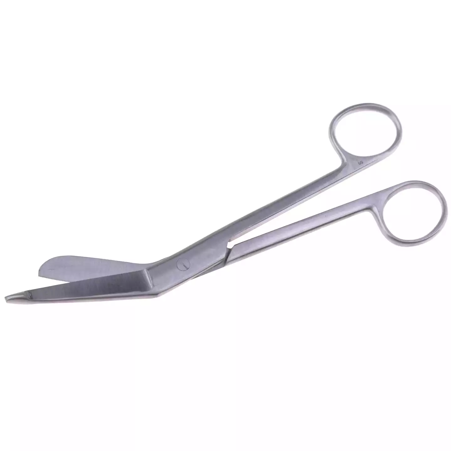 Ножницы 27-106 тупоконечные горизонтально-изогнутые, для разрезания повязок, с пуговкой, длина 185мм, аналог Н-14