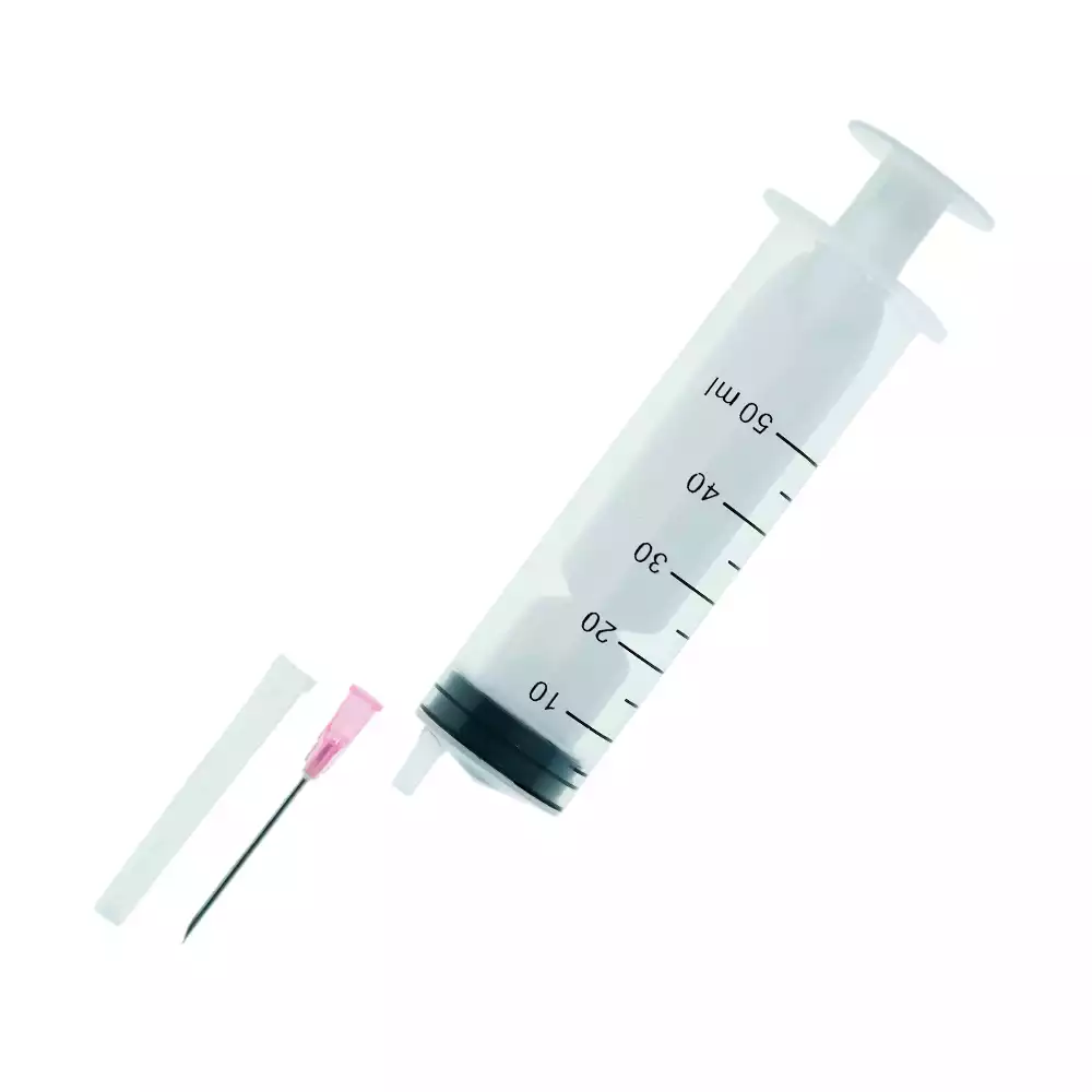 Шприц VANSUNTECH 50,0мл, игла 18G*1 1/2 (1,2х38мм), 3-х компонентный, находится внутри цилиндра, стерильный