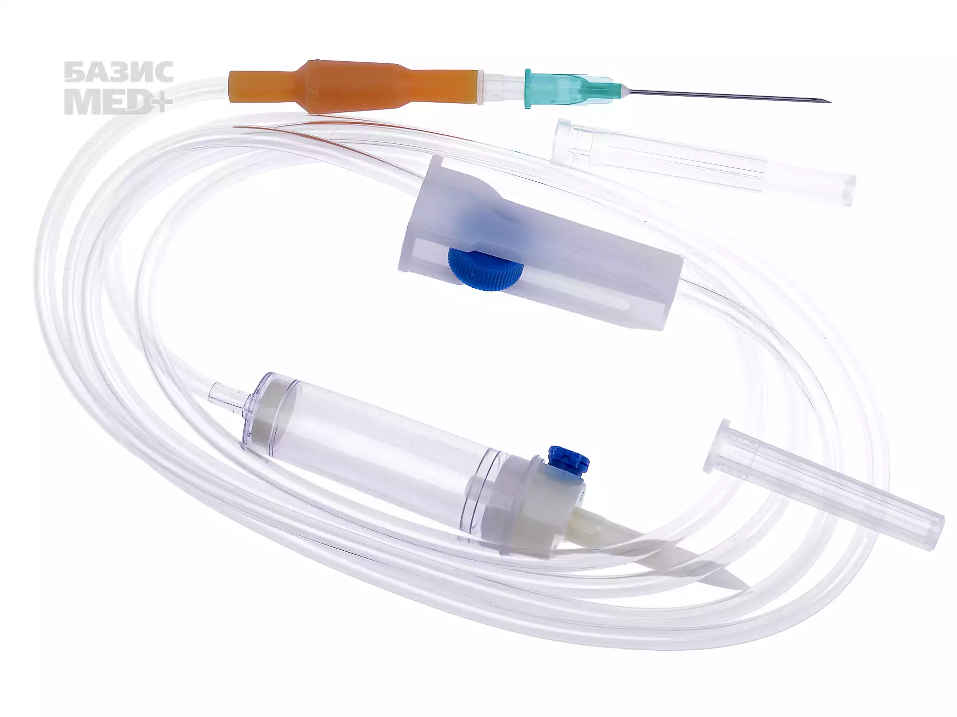 Система инфузионная KDM стерильная для переливания растворов, для одноразового использования, с пластиковым шипом, инъекционная игла 21G (0,8х40 мм)