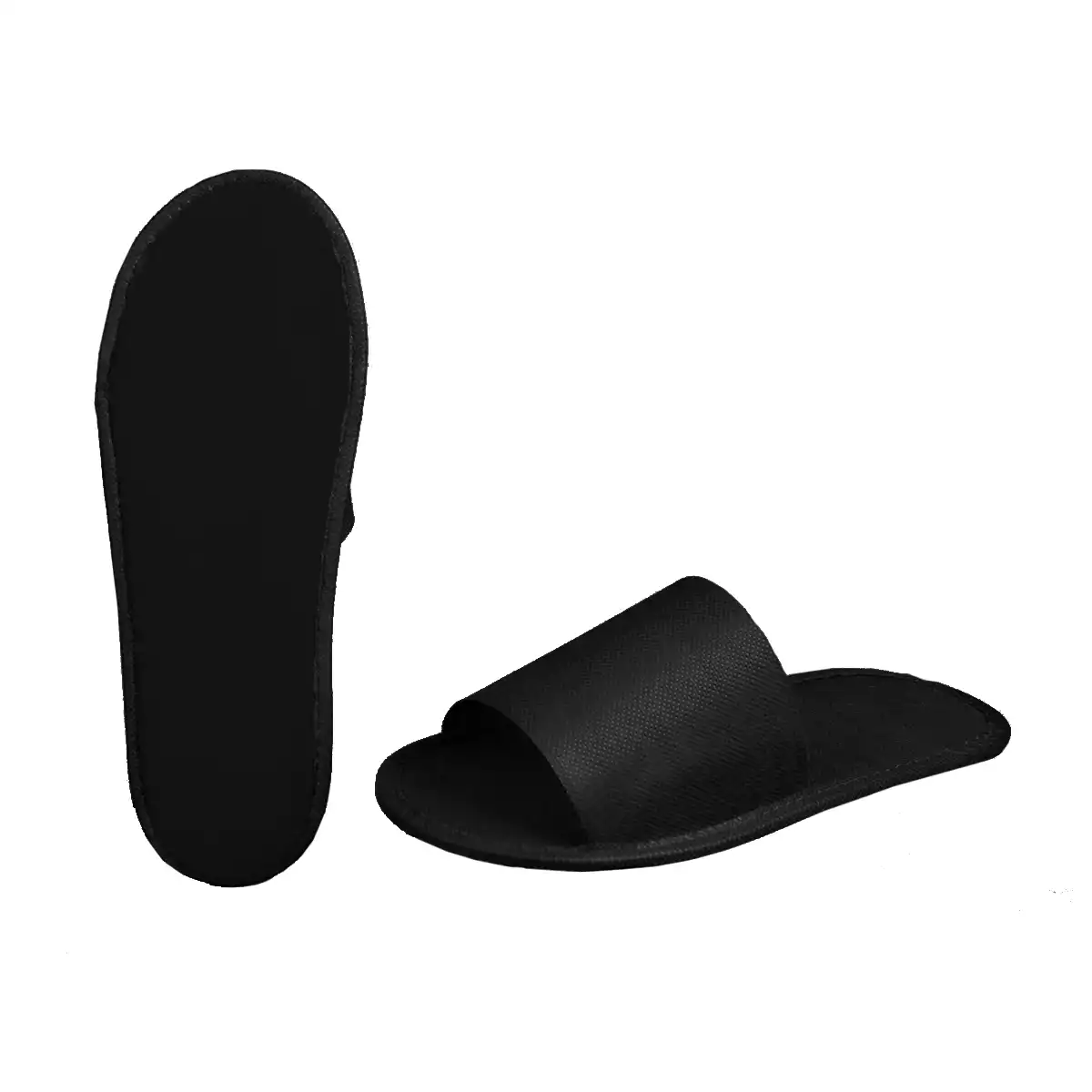 Тапочки из спанбонда. Прошитый изолон 4 мм, черные	, размер 37-43