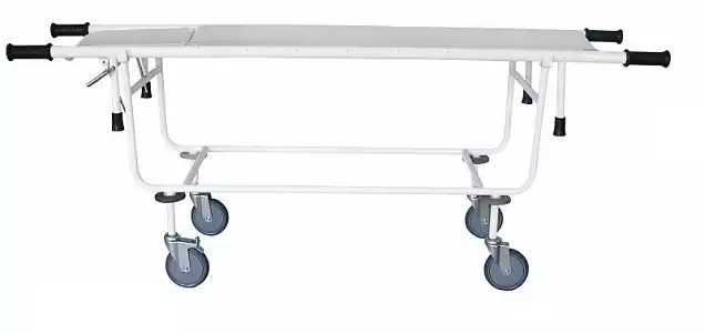 Тележка для перевозки больных ТБС-01, со съемной панелью без подголовника, колеса 15см, 2 колеса с тормозами